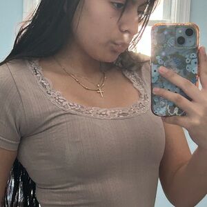 Wild Sky Gray Knit Top